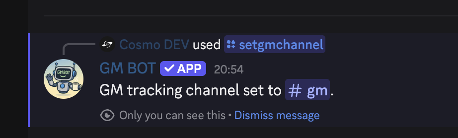 Set GM Channel Command